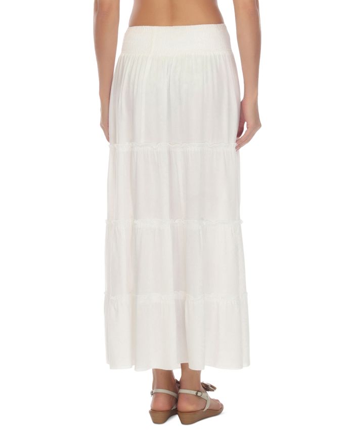 Raviya Women's Smocked-Waist Tiered Skirt Cover-Up - Macy's