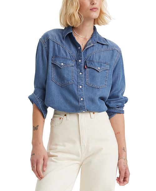 alfani Levi's Sawyer Western Shirt Women's Fashion Shoes & Accessories