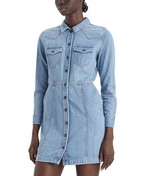 women's flynn western cotton denim dress