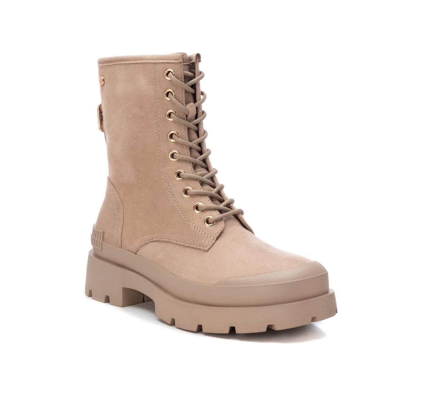 Женские ботинки XTI Suede Lace-Up, цвет: Бежевый / Хаки — фото 1