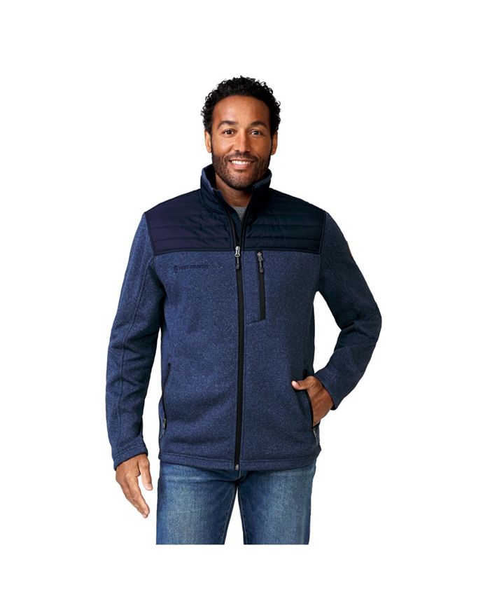 Free Country Men's Textured Frore Sweater Knit Fleece Jacket - Macy's