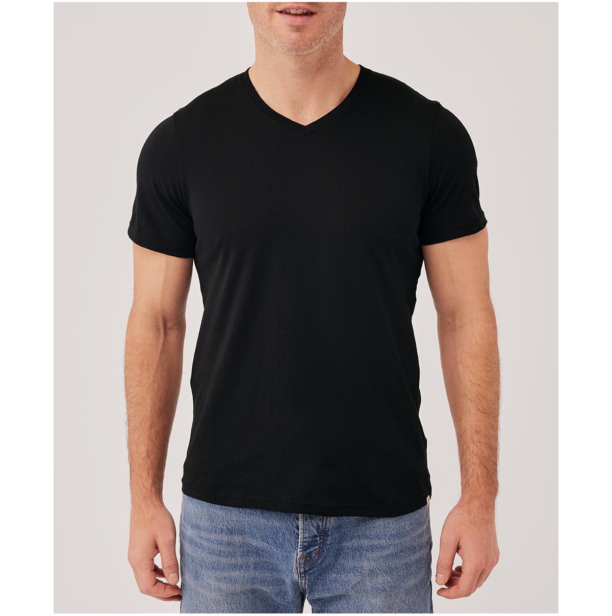 Men's Organic Cotton Softspun V-Neck Tee - Black