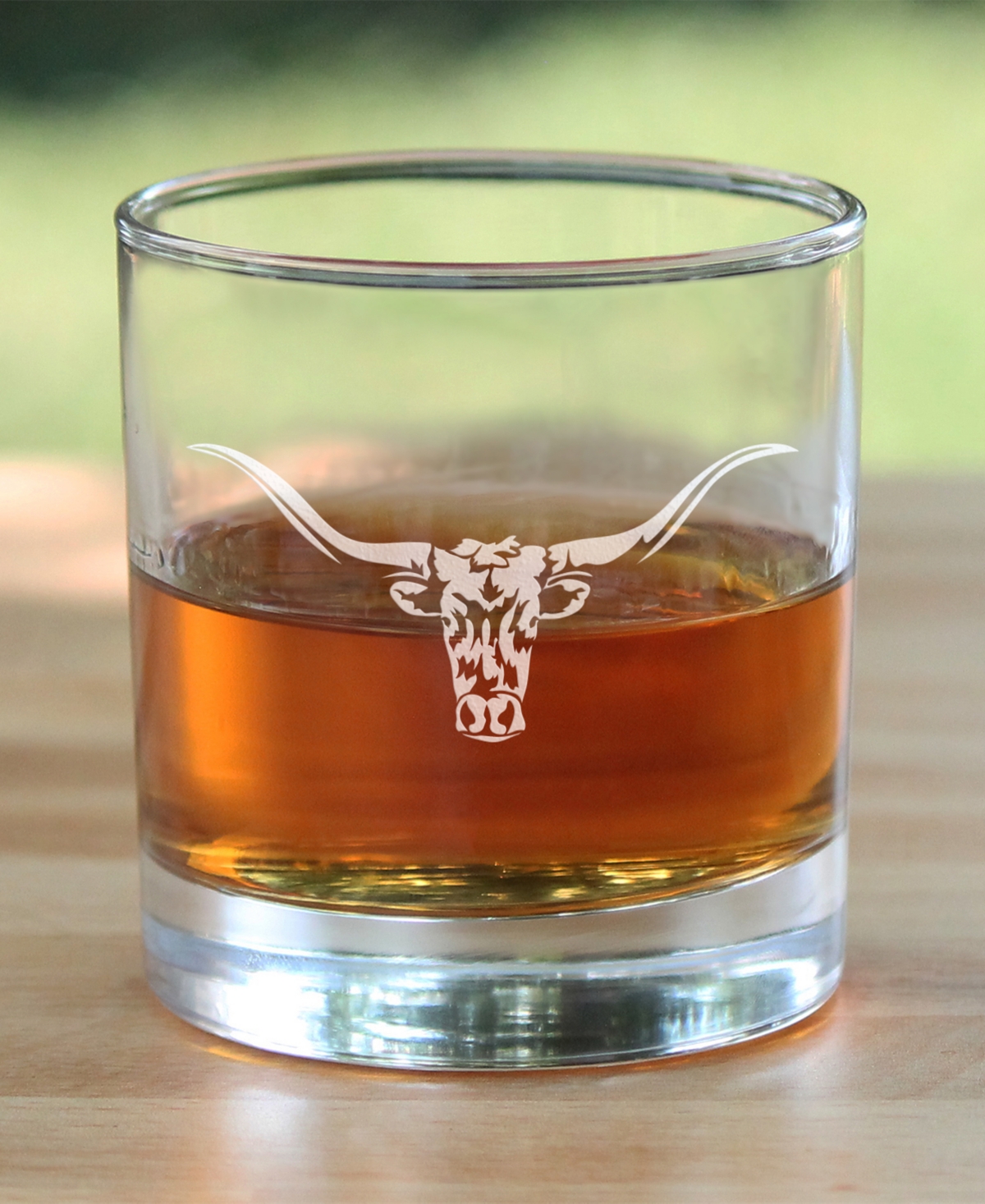Bevvee Longhorn Texas Rancher Gifts Whiskey Rocks Glass,