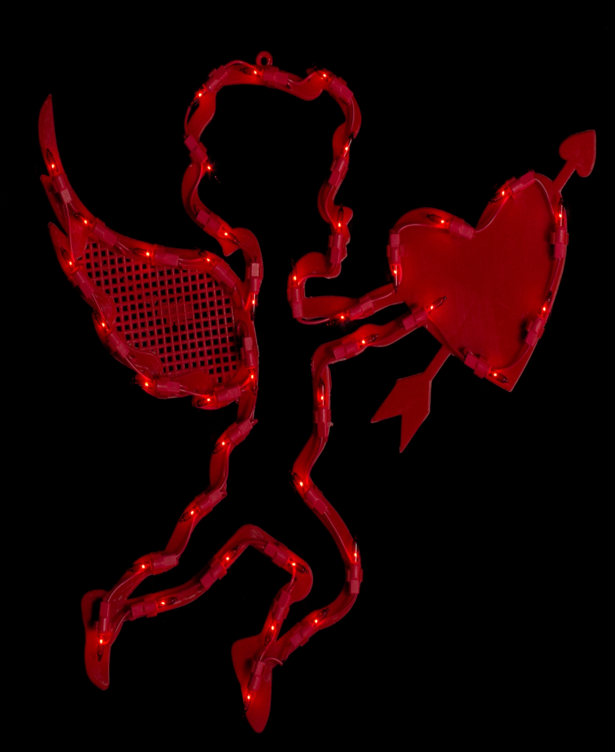 Shop Northlight 17" Lighted Cupid With Heart Valentine's Day Window Silhouette Decoration In Red