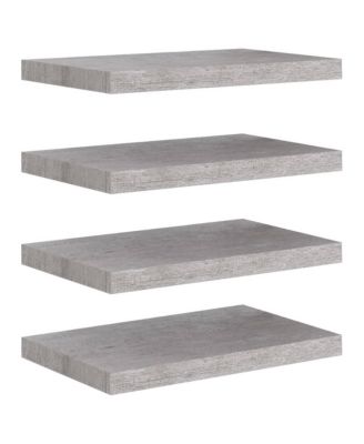 Floating Wall Shelves 4 pcs Concrete Gray 19.7"x9.1"x1.5" MDF