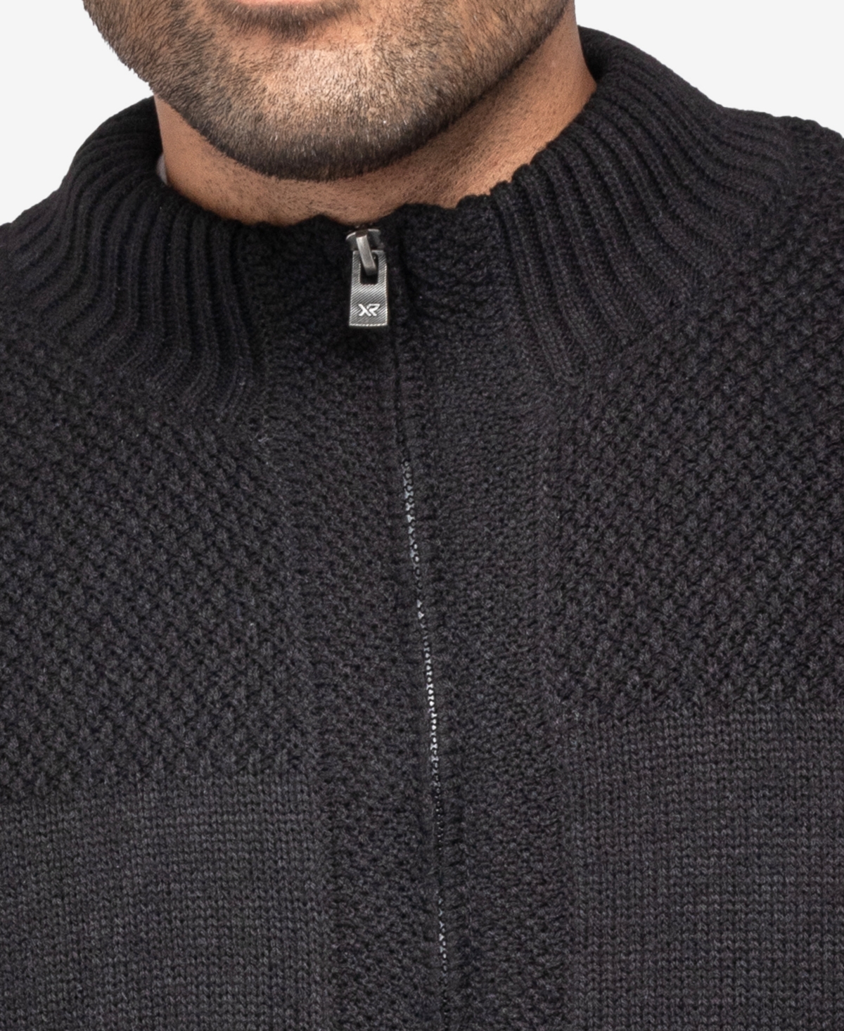 X-Ray Men's Color Blocked Full-Zip High Neck Sweater Jacket