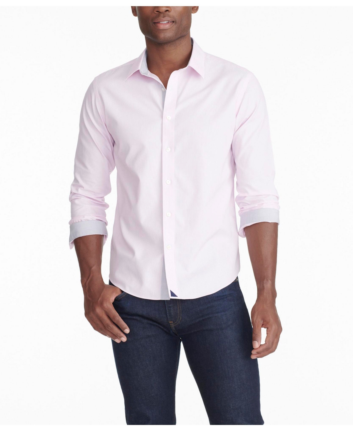 Men's Regular Fit Wrinkle-Free Douro Button Up Shirt - Pink