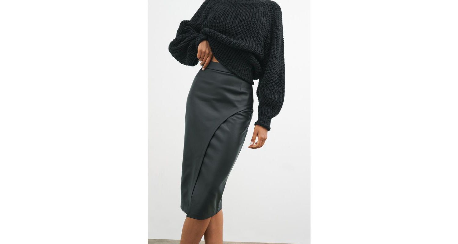 Women's Nyssa Knee-Length Wrap Pencil Skirt