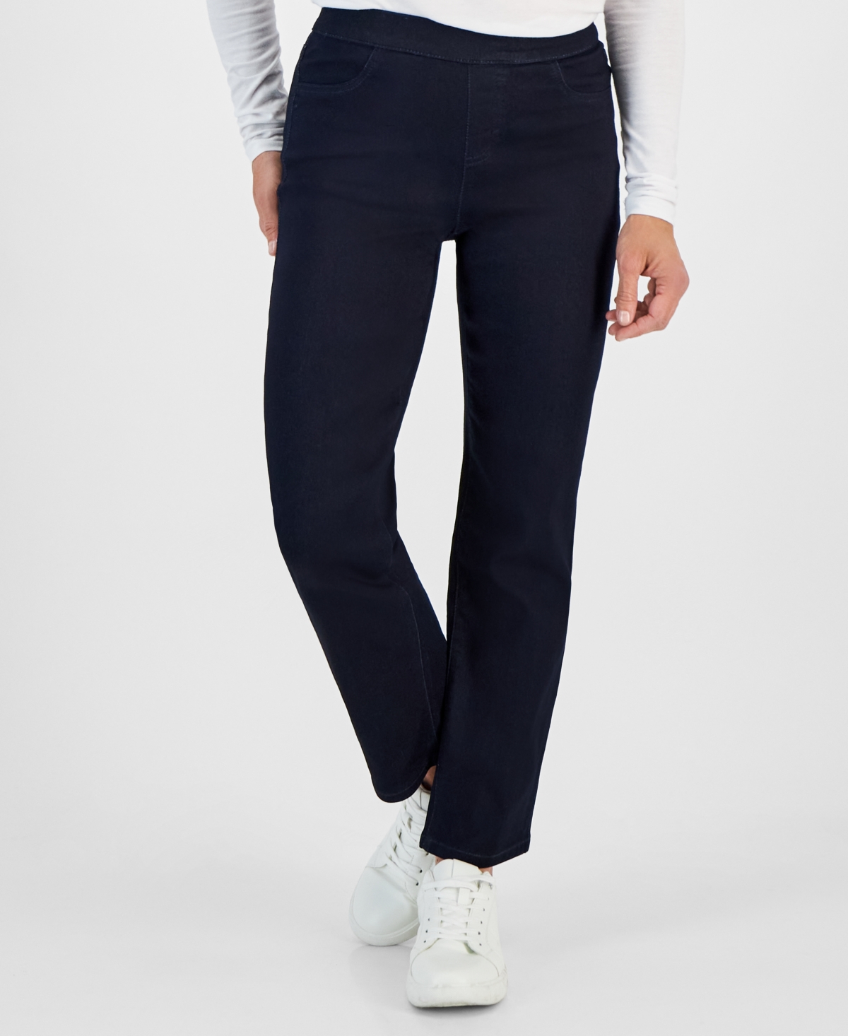 Shop Style & Co Women's Mid-rise Pull-on Straight-leg Denim Jeans, Created For Macy's In Sunflower