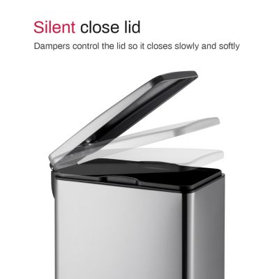 11.9 Gallon/ 45 Liter + Two 1.6 Gallon/6 Liter Rectangular Step-on Trash Can Set For Bathroom and Kitchen