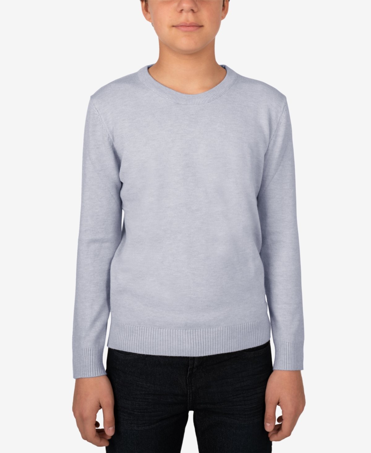 Xray Boy's Basic Crew Neck Sweater - Light heather grey
