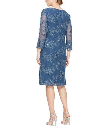 Alex Evenings Embellished Layered-Look Dress - Macy's