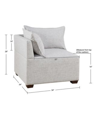 34" Molly Wide Fabric Modular Corner Chair