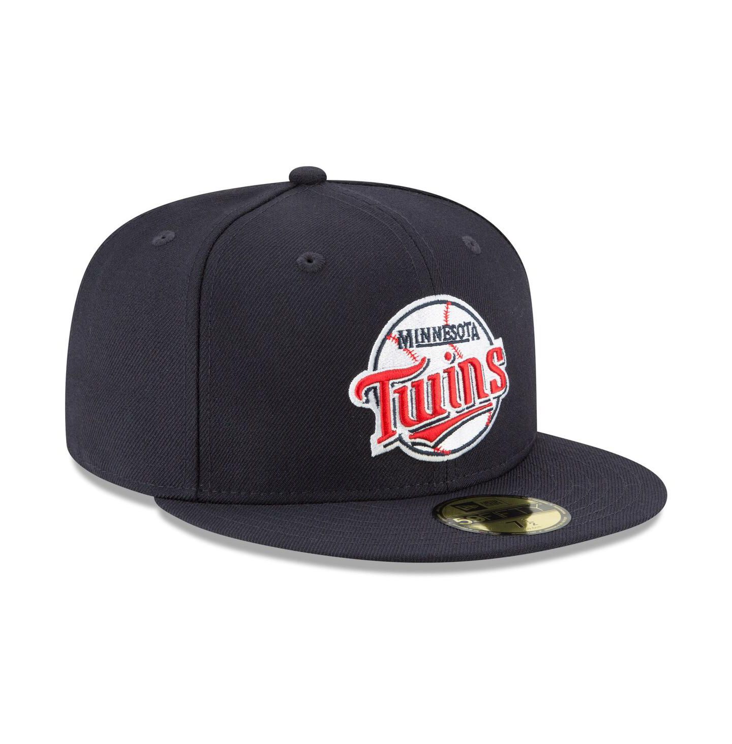 Мужская кепка New Era Navy Minnesota Twins Cooperstown Collection Wool 59FIFTY Fitted Hat — фото 2