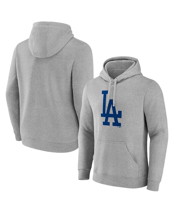 Fanatics Men's Heather Gray Los Angeles Dodgers Official Logo Pullover ...