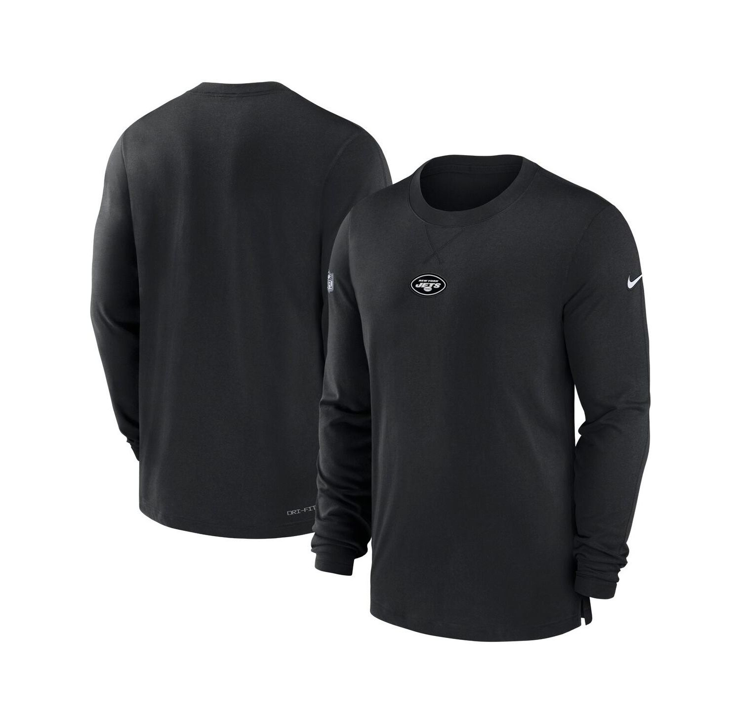 Men's Black New York Jets 2023 Sideline Performance Long Sleeve T-shirt