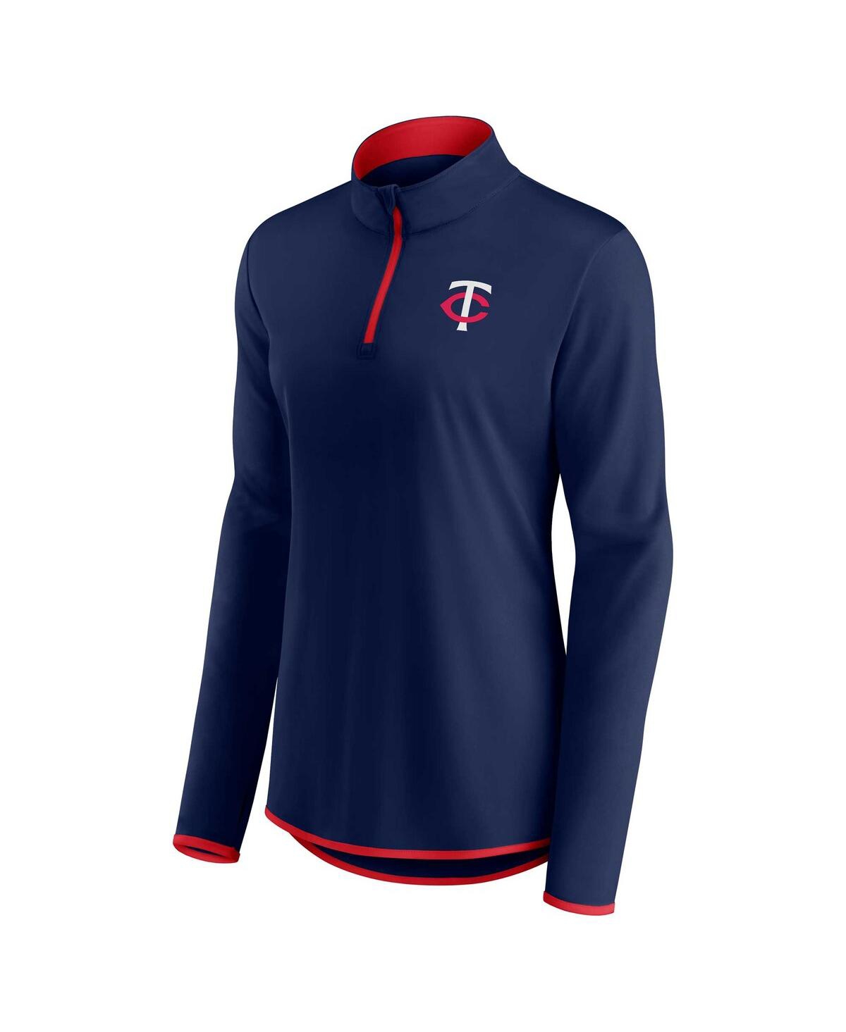 Fanatics Branded Navy Minnesota Twins Corner Quarter-zip Top In Navy