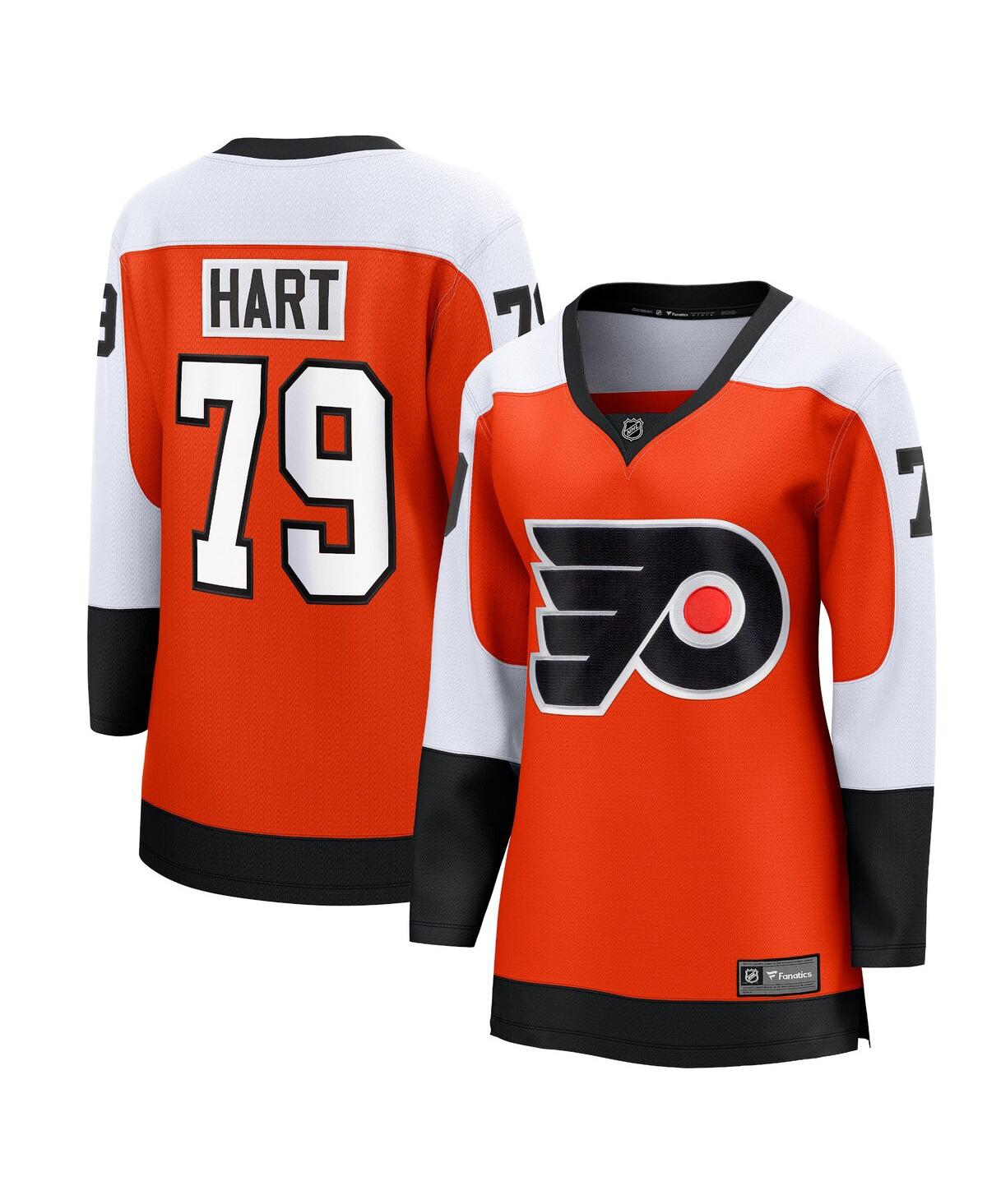 Women's Fanatics Carter Hart Burnt Orange Philadelphia Flyers Home Premier Breakaway Player Jersey - Burnt Orange