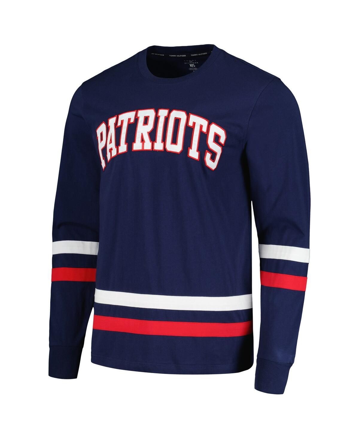 Shop Tommy Hilfiger Men's  Navy, Red New England Patriots Nolan Long Sleeve T-shirt In Navy,red