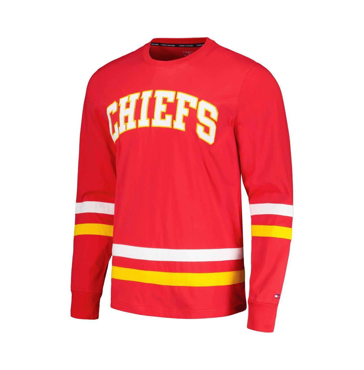 Мужская футболка Tommy Hilfiger Red, Gold Kansas City Chiefs Nolan Long Sleeve — фото 2