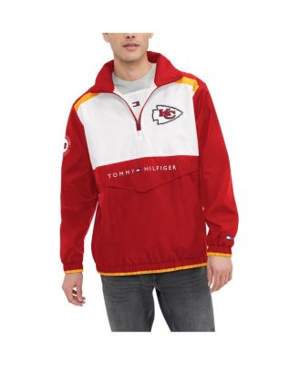 Men s Tommy Hilfiger Red White Kansas City Chiefs Carter Half Zip Hooded Jacket Macy s