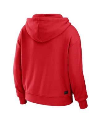 Women's Red Chicago Bulls Color-Block Full-Zip Hoodie