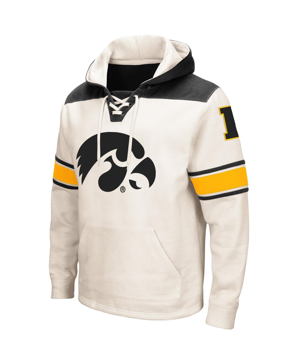 Colosseum Men's  Cream Iowa Hawkeyes 2.0 Lace-up Pullover Hoodie In Cream
