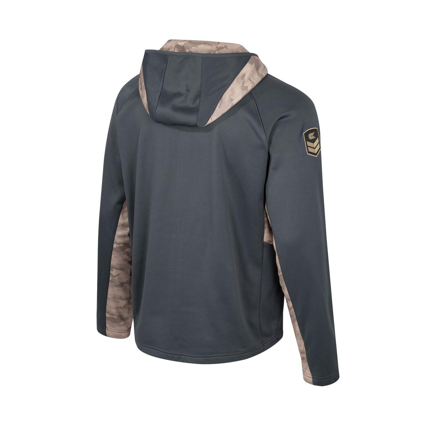Men's Charcoal Michigan Wolverines OHT Military-Inspired Appreciation Camo Raglan Full-Zip Hoodie
