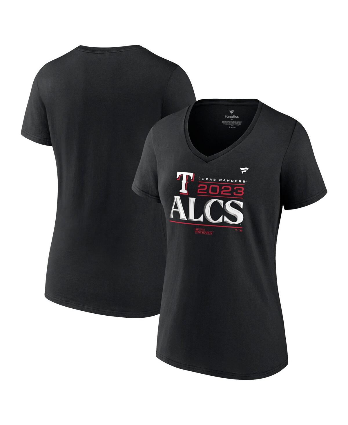 Shop Fanatics Women's  Black Texas Rangers 2023 Division Series Winner Locker Room V-neck T-shirt