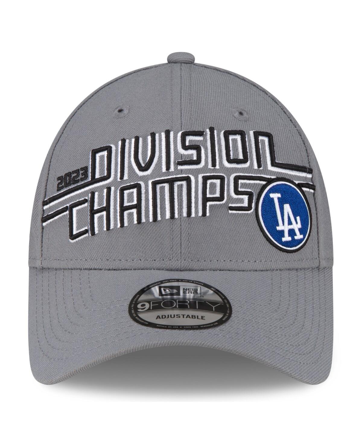 New Era Men's  Gray Los Angeles Dodgers 2023 Nl West Division Champions Locker Room 9forty Adjustable In Gray
