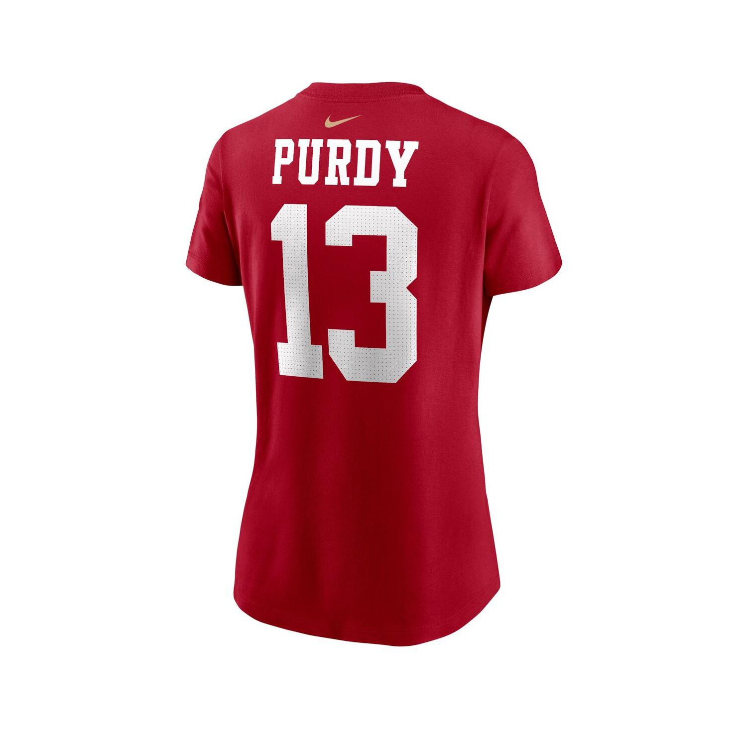 Women's Brock Purdy Scarlet San Francisco 49ers Player Name and Number T-shirt