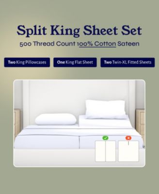 100% Extra Long Staple, 500 Thread Count Sateen Weave Sheet Set