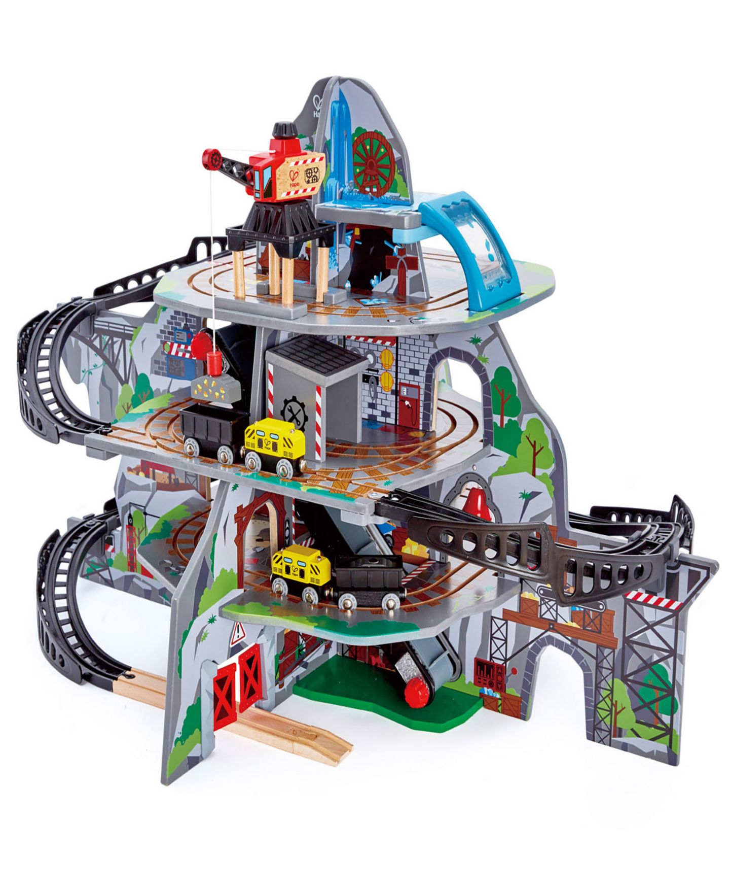 Детский игровой набор Hape Mighty Mountain Mine 4-Level Wooden Railway Playset — фото 1