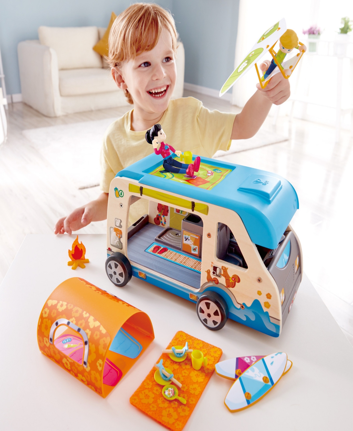 Hape Adventure Van Playset In Multi