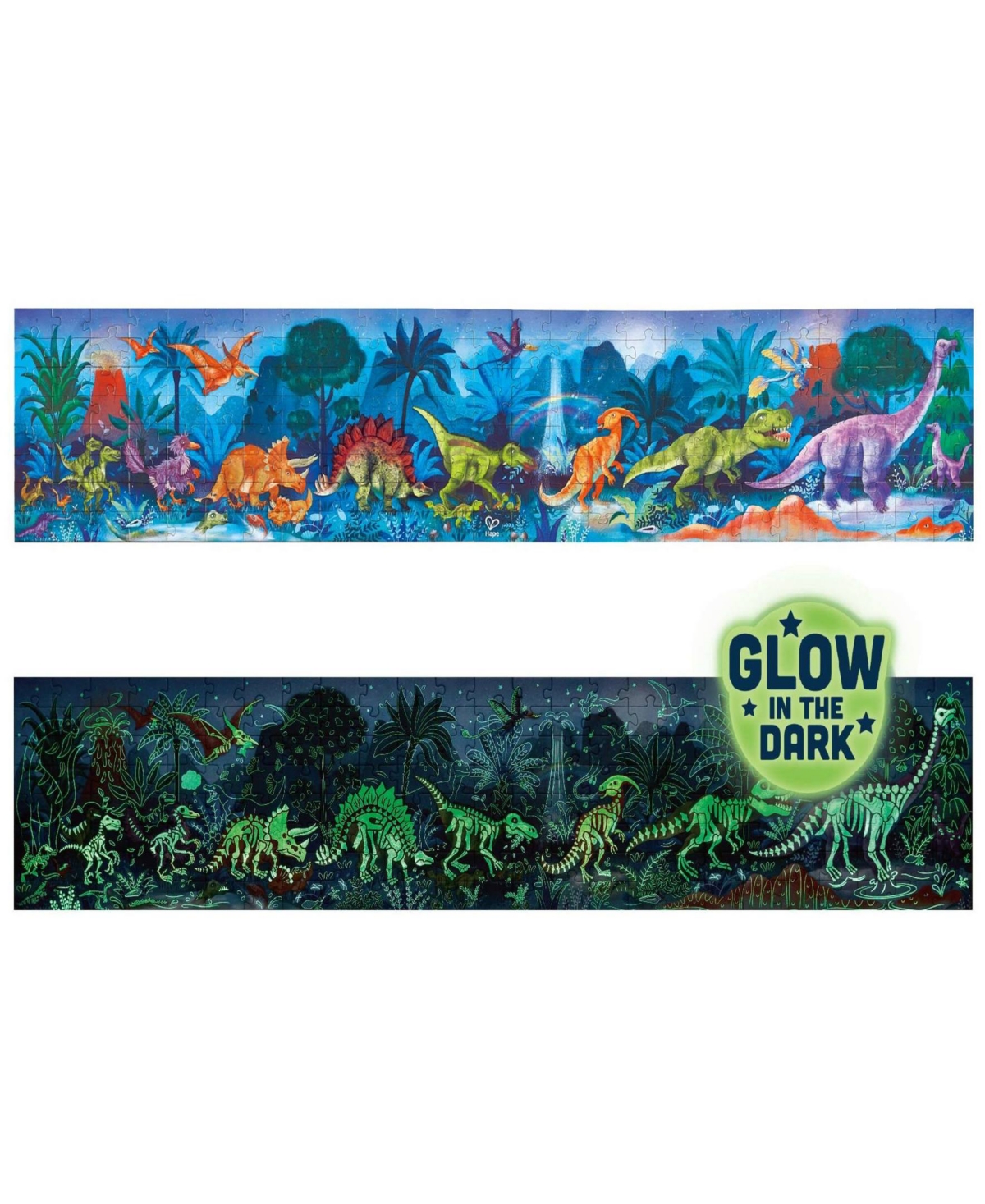 Shop Hape Dinosaurs Giant Glow-in-the Dark Puzzle, 200 Pieces In Multi