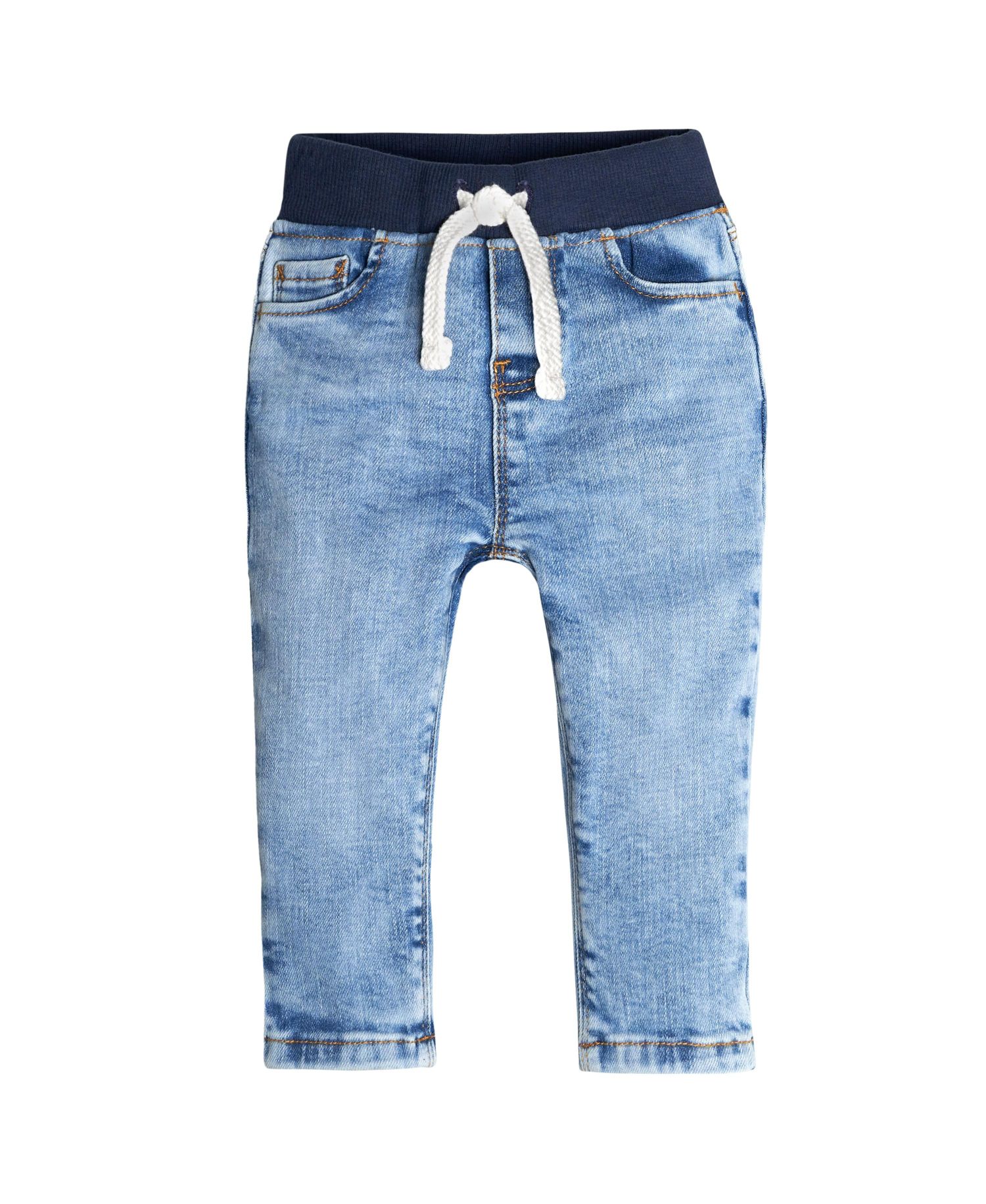 Baby Boys Neutral Rib Waist Skinny Jeans