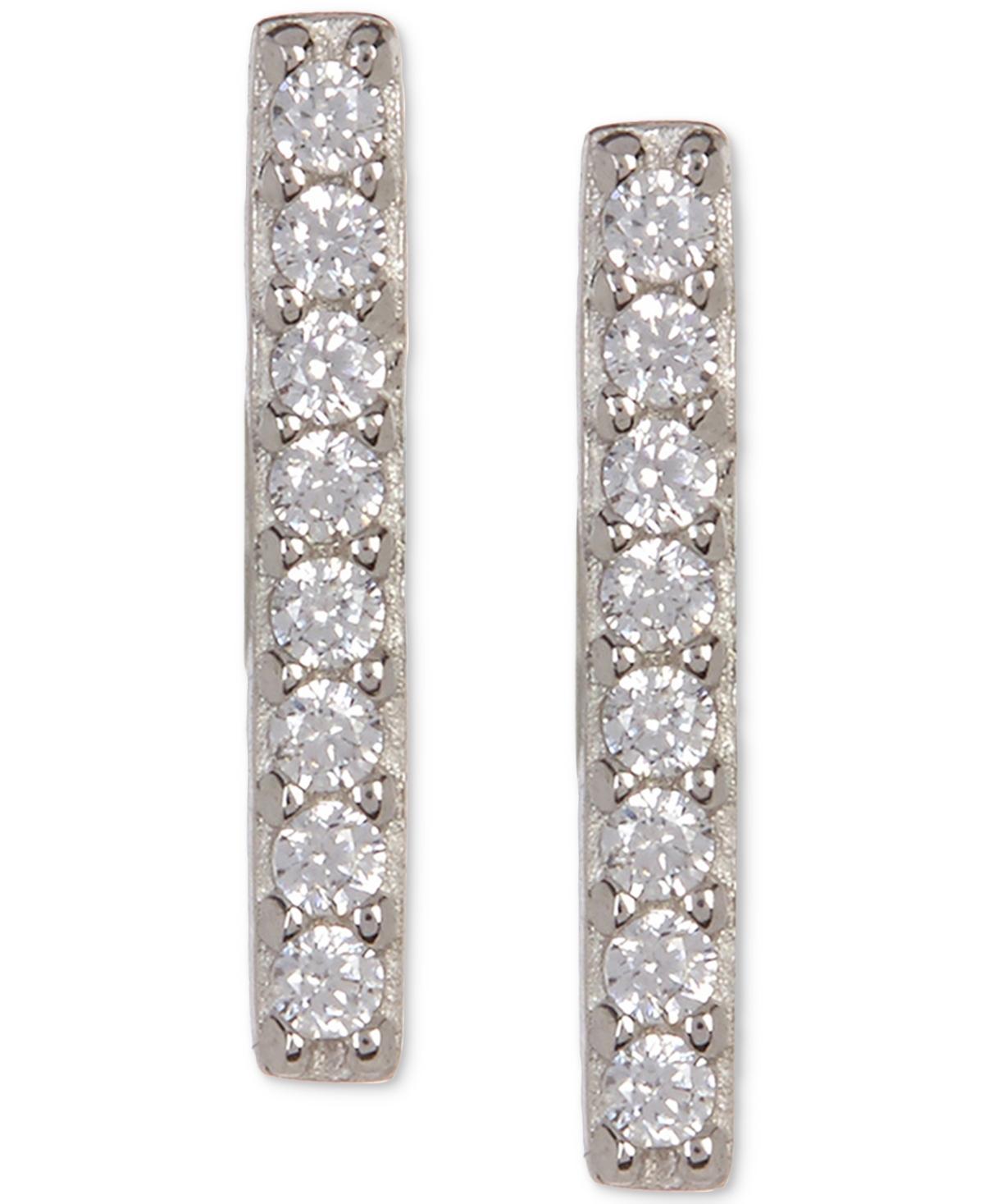 Shop Adornia Silver-tone Crystal Bar Stud Earrings