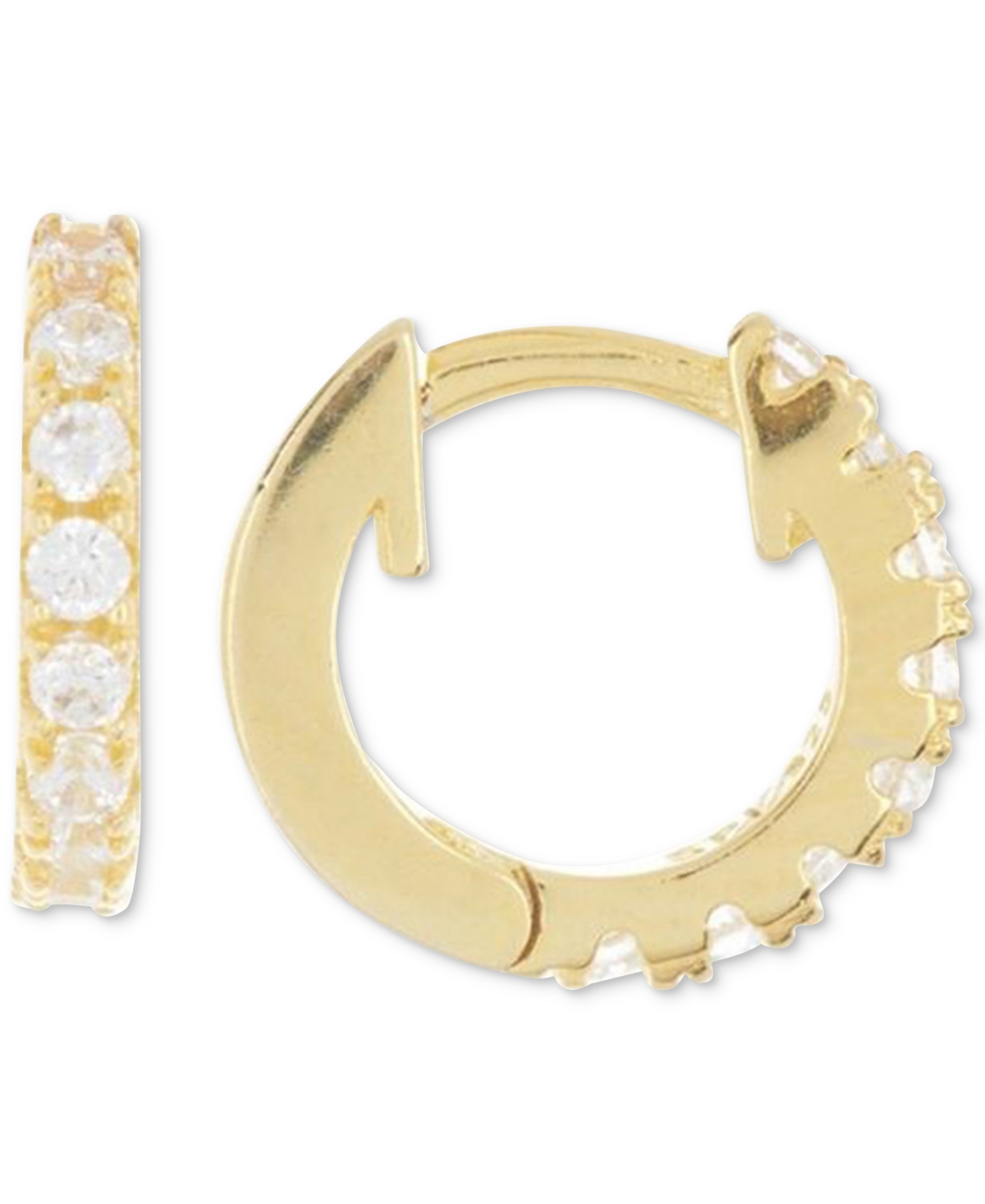 Adornia Crystal Small Huggie Hoop Earrings, 0.35" In Gold