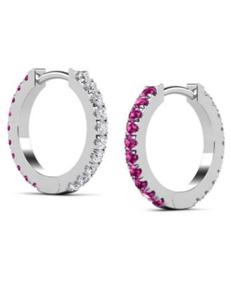 Lab-Grown Sapphire (1/2 ct. t.w.) & White Sapphire (1/4 ct. t.w.) Reversible Hoop Earrings