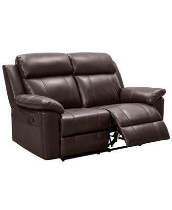 Abbyson braylen brown top grain leather outlet reclining loveseat