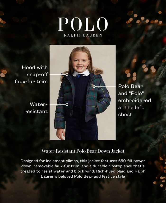 Polo Ralph Lauren Toddler and Little Girls Water Resistant Polo