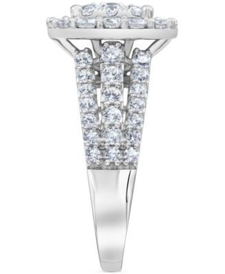 Diamond Halo Three Piece Bridal Set (3 ct. t.w.) in 14k White Gold