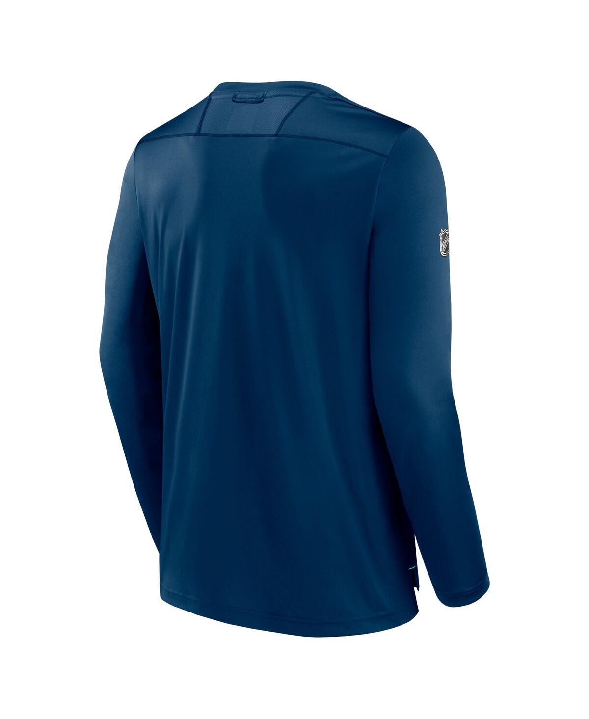 Men's FanaticsSeattle Kraken Authentic Pro Long Sleeve T-shirt - Deep Sea Blue