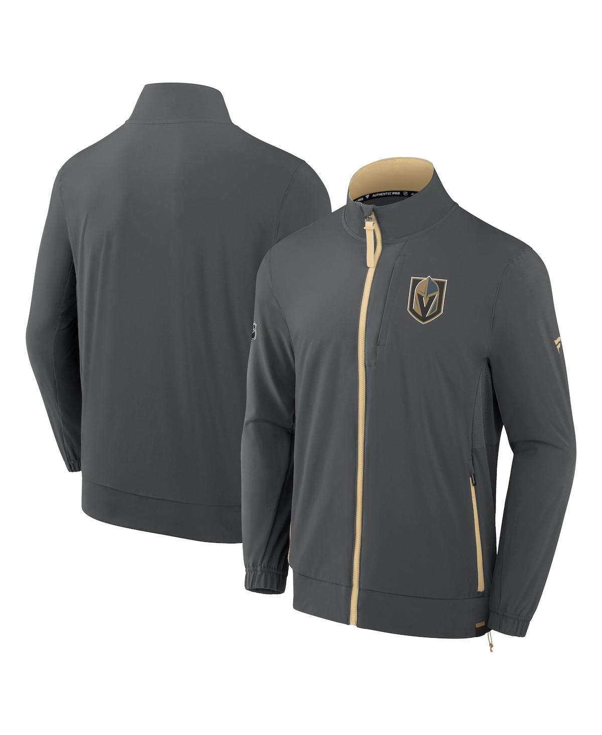 Shop Fanatics Men's  Gray Vegas Golden Knights Authentic Pro Rink Full-zip Jacket