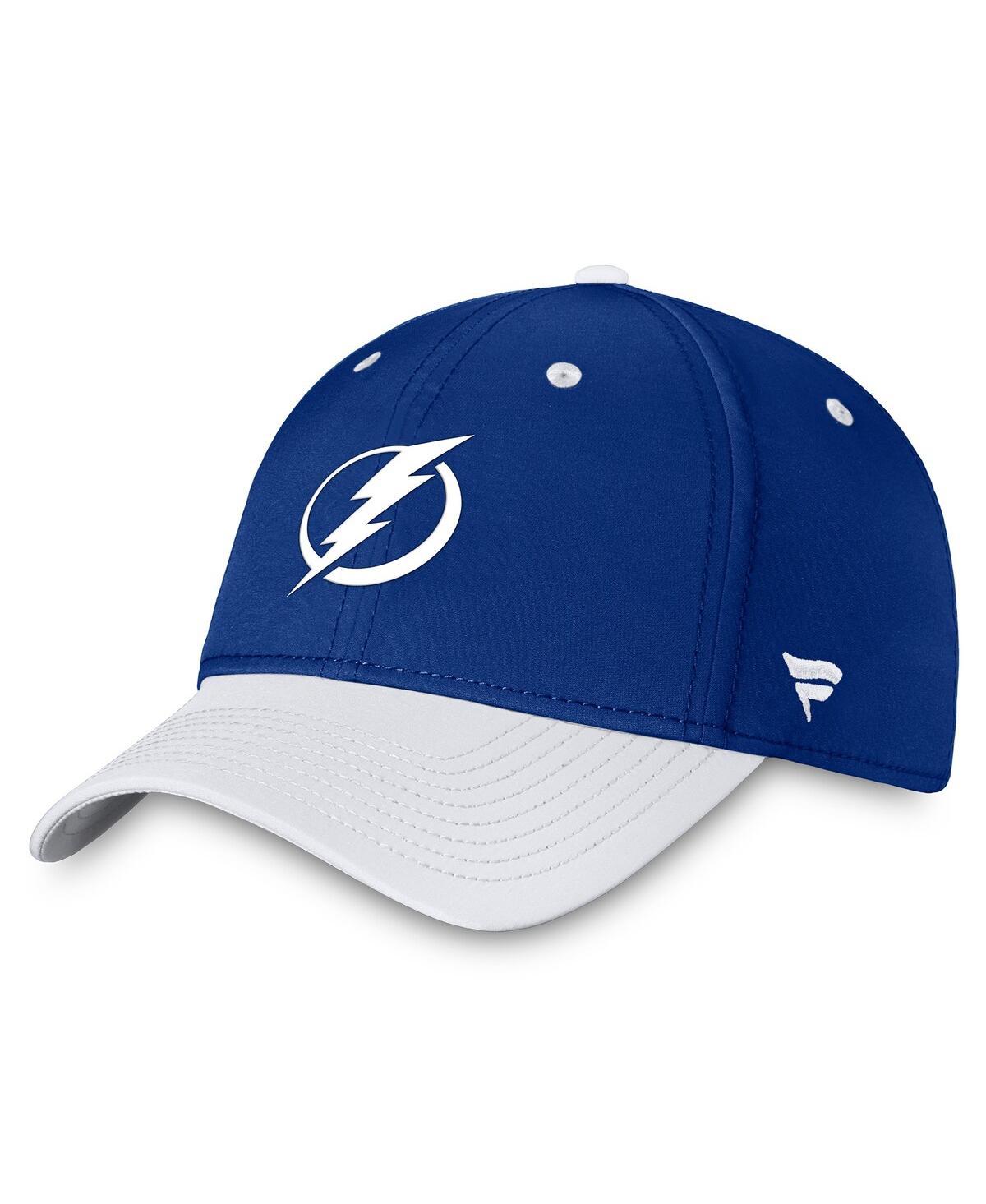 Shop Fanatics Men's  Blue, White Tampa Bay Lightning Authentic Pro Rink Two-tone Flex Hat In Blue,white