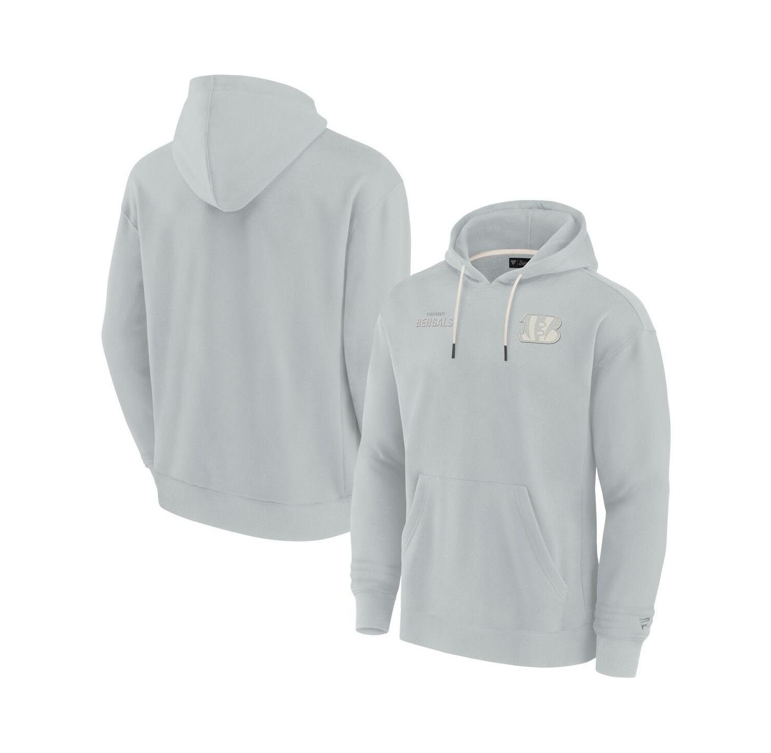 Men's and Women's Gray Cincinnati Bengals Super Soft Fleece Pullover Hoodie