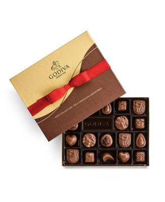 Godiva Assorted Milk Chocolate Gift Box, Red Ribbon, 18 Piece - Macy's