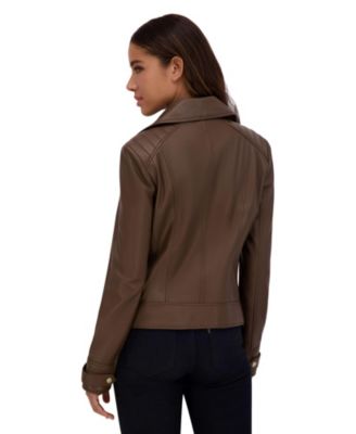 Women's Salla smooth Asymmetrical lamb leather moto jacket