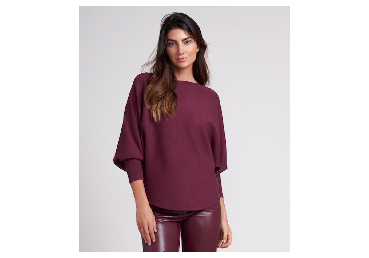 Women's Ivy Dolman 3/4 Sleeve Sweater - Noir black
