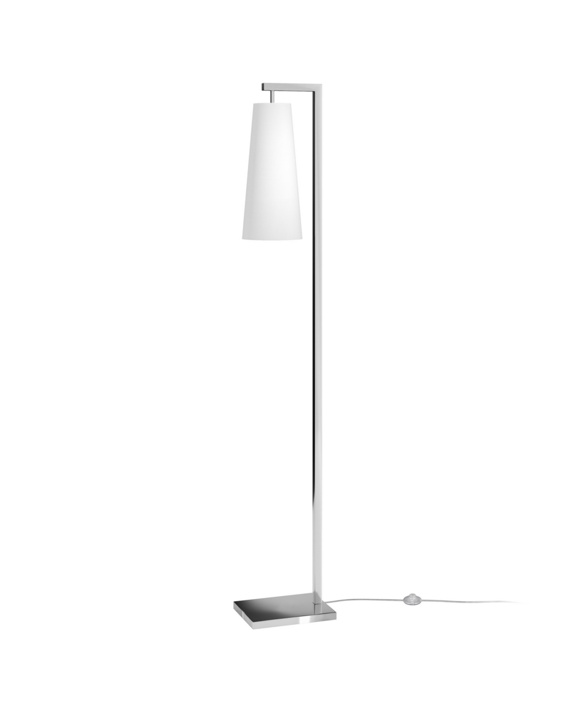 Shop Hudson & Canal Moser 71" Tall Floor Lamp With Linen Shade In Brushed Nickel